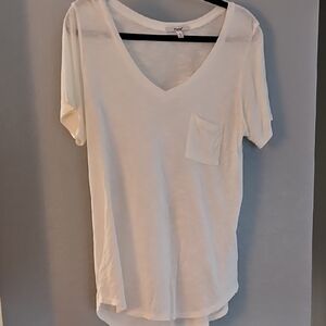 Papaya Cream V-Neck Short Sleeve Tee